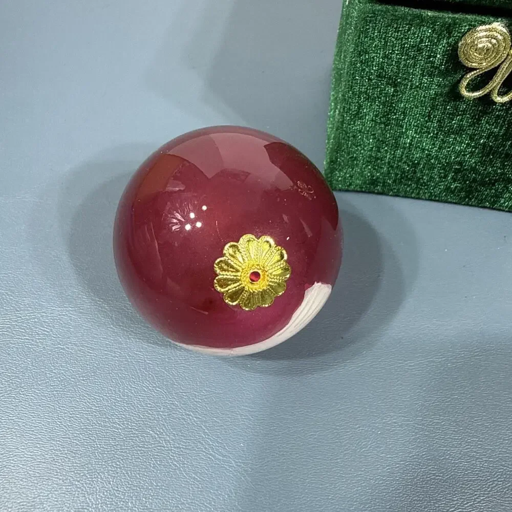 Pier 1 Li Bien Christmas Ornament PEACE Red Ball White Dove 2012 with Box 2 3/4”